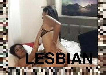Lesbian Scissor Orgasm Rubbing Clitoris against Clitoris.