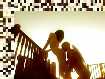 Beautiful angel fucked from behind on the rooftop deck