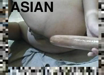 asiático, masturbação, amador, anal, brinquedo, gay, dildo, sozinho, bisexual