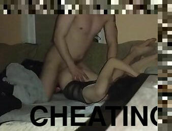 Real cheating. husband caught wife with best friend. wife cum 2 time