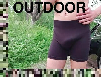 Tight Shorts and Sexy Lounge underwear outdoor