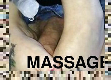 Cock massage with feet