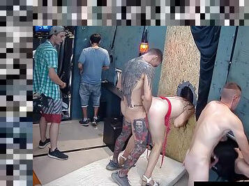 Anonymous Gangbang Fuck at Public Swingers Club