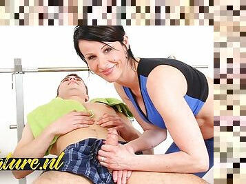 MatureNL - Horny Female Gym Instructor Fucking Her Client While He’s Working out