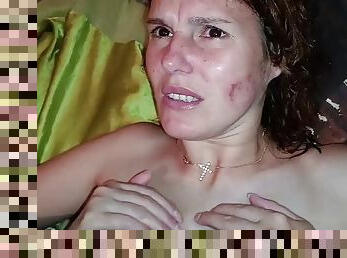 Husband fucks beautiful wife and pours cum on her breasts