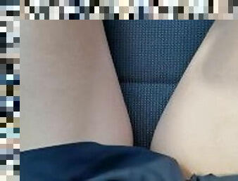 TOO HORNY TOO STOP - WET MASTURBATING IN MY CAR WHILE DRIVING HOME FROM Work  AngyCums
