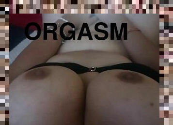 Hi BABE come get a ORGASM with me: THICK girl MASTURBATING & MOANING WATCHING a FFM THREESOME.