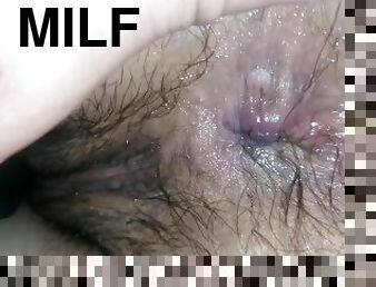 Not shaved MILF anus!