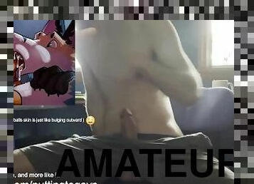 Twink Jerking to Furry Porn and Describing it, Then Cumming ????