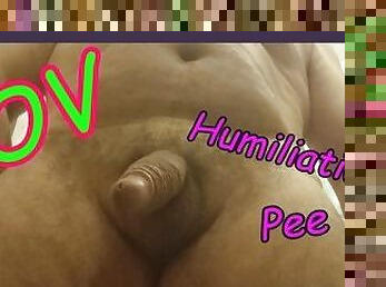POV humiliation. I pee, jerk off, cum and spit on your slave face.