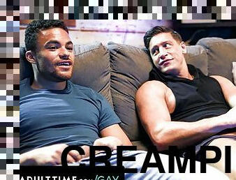 ADULT TIME - Sexually Frustrated Straight Guys Agree To Keep ANAL CREAMPIE Between Them!