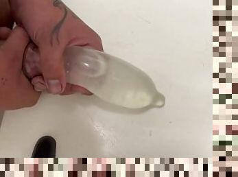 nickstar6 Feeds a condom filled with water until ejaculation