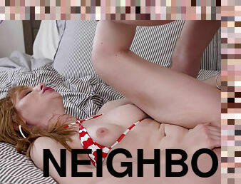 Horny redhead Lacy Lennon gets a hard fuck from her neighbor