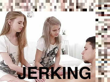 Herda Wisky & Adel Bye help jerking guy