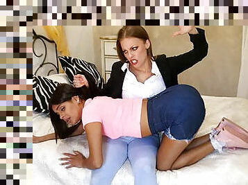 Mom disciplines her Naughty Step-Daughter