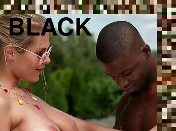 Anal-loving hottie Zlata Shine pleases horny black dude by the pool