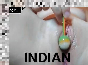 Hot Indian Girl Put Lollipop In Her Shaved Pussy - Village Girl