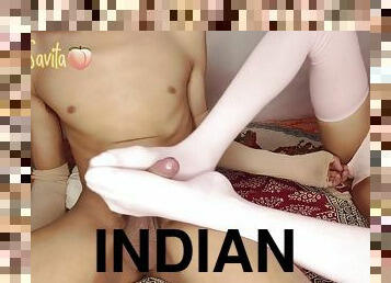 Teen Indian Taking Huge Dick In Her Tinyasshole With Some Appealing Footjob