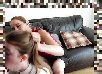 Stepmum Teaches Schoolgirl To Suck Cock