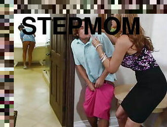 Stepmom threesome with the maid