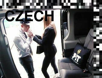 Czech slut gets fucked in a car