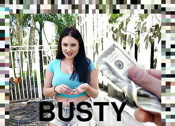 Busty innocent fucks for cash