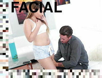 Facial for a chubby babysitter