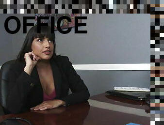 Executive secretary horny by the office table