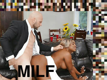 MILF ebony Breyana Moore had sex with her fiance's friend