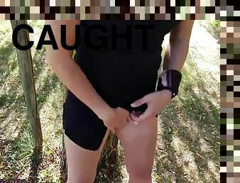 Pussy Flash - Stranger caught me in the park and helped me squirt