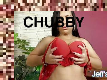 The chubby Brazilian Gabriela Ramos gets mechanically fucked in the ass