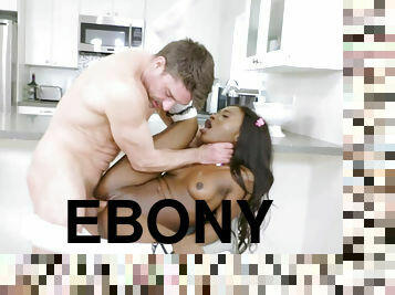 Ebony Noemie Bilas getting dominantly fucked in the ass by white dick