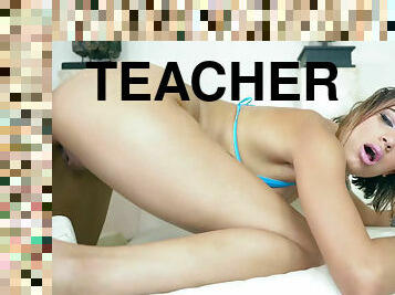 Eve Ellwood gets knocked up & pumped with cum by her teacher