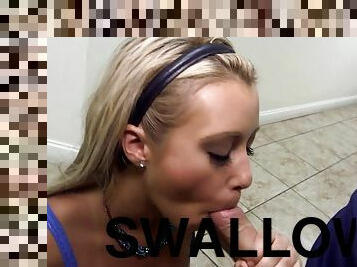Marina Angel swallows dick & gets creamy facial
