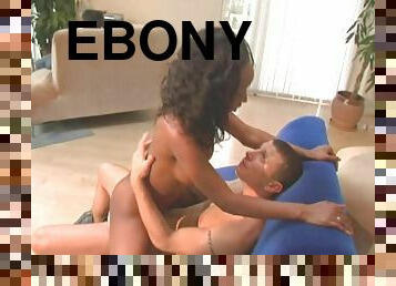 Ebony woman with a sexy ass likes interracial sex with white guys