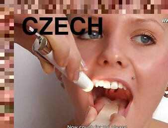 Young blonde passes gyno exam in Czech hospital with female doctor