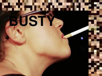 Busty Lesbian MILF In Luxurious Lingerie Smoking Fetish