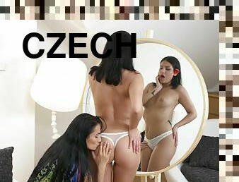 Czech Lesbians In "Tight Natural Body Lez Face Sitting" Porn Clip