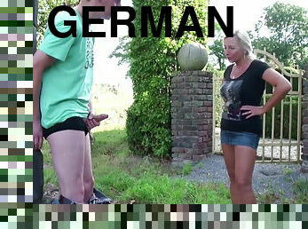 German Mother Caught Step Son and Helps with Fornicate in Garden