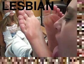 Bound foot lesbian worship