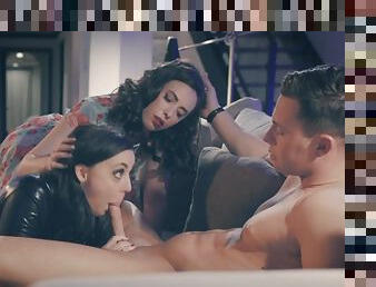 Joanna Angel surprises her husband with a 3-way with Angela White