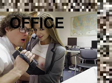 Robby Echo fucked sexy teen Ava Hardy in the office