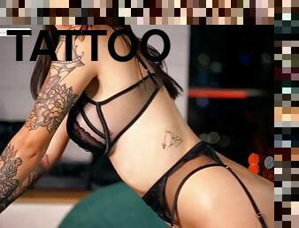 Colombian Effy with tattooed goddess body and f