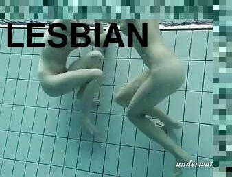 lesbienne, piscine, sous-leau