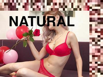 Solo from Eve Elfie With A Rose - Big Natural Tits