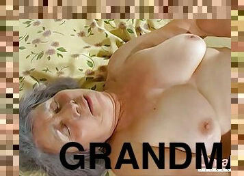 OMAHOTEL Really Old Grandma Playing With Lesbian Friend - Masturbation