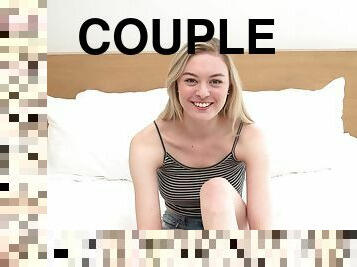 Watch this cute blonde teen make her porn debut