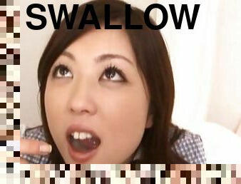 Yura Aikawa receives cum in mouth and swallows it after sex