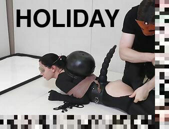 Audrey Holiday enjoys while getting spanked hard by her man