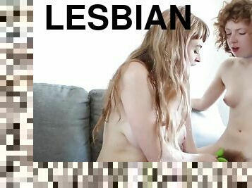 Laney and Sondrine first lesbian porn video